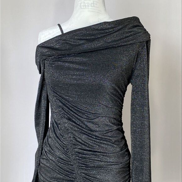 Jonathan Simkhai Standard Sabine Ruched Metallic Body-Con Dress size S - Picture 6 of 12
